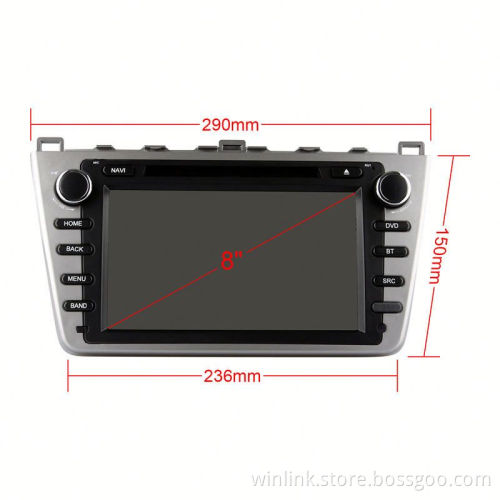 8 inch Android 4.4 quad core car DVD GPS for Mazda 6 2008 - 2012 with bluetooth handsfree